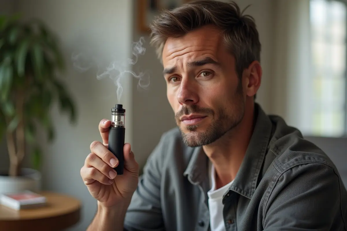 person vaping to quit smoking
